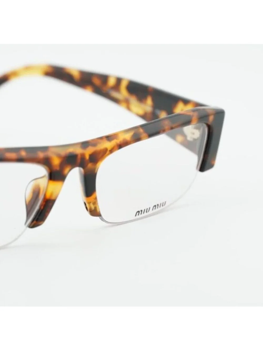 Miu Miu MUB07S 14L08N Sunglasses Havana Rectangle Frame, Blue-Violet Filter